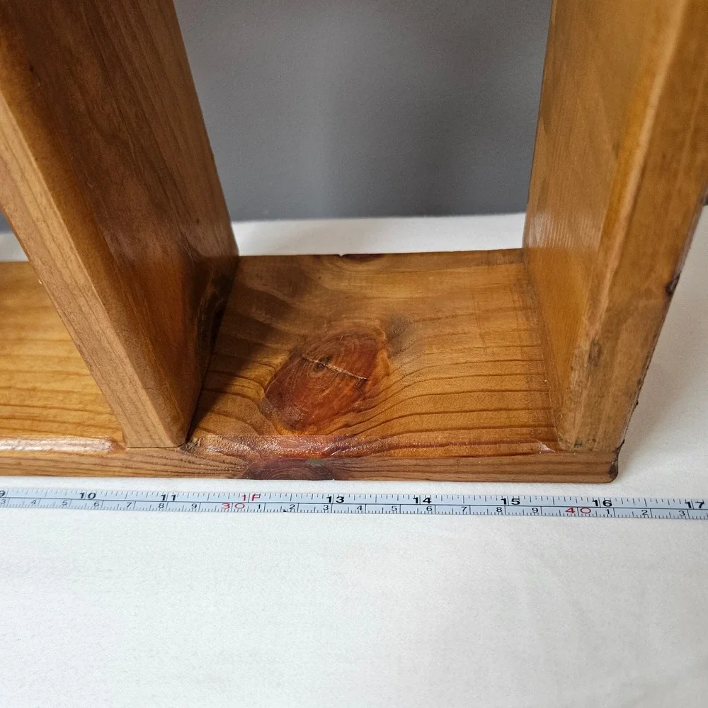 Vintage Rustic Pine Wood Heart Cutout Wall Shelf Shadow Box Display 16.5x18in